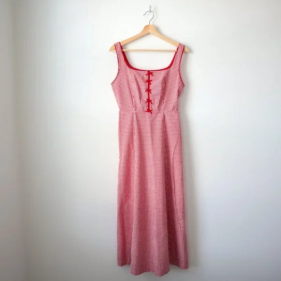 Rachel Zoe Red and White Gingham Bow Detail Dress | 6 - Picture 2 of 9